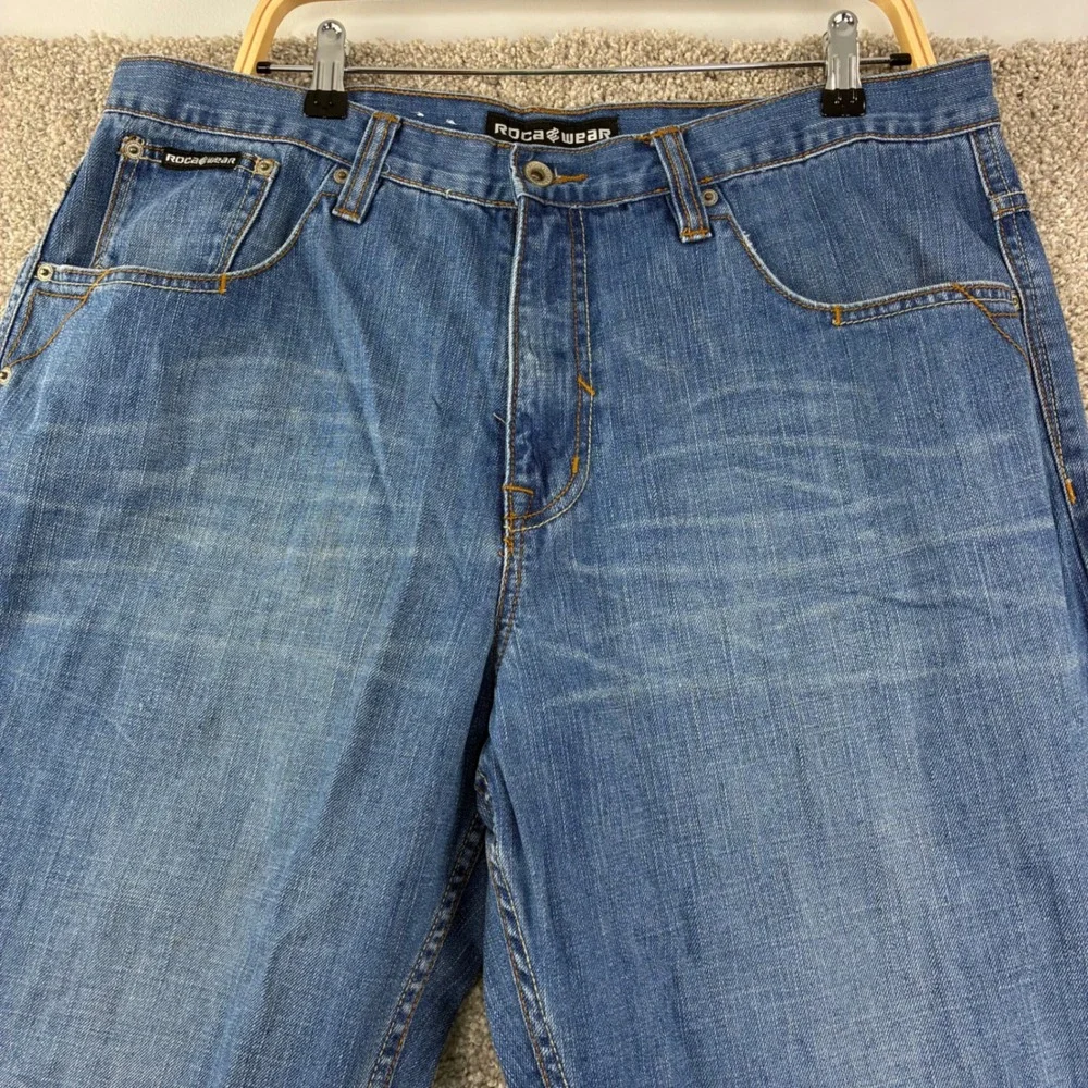 Rocawear Y2K Original Fit Jeans Mens 38x34 Denim Streetwear Y2K Baggy Straight